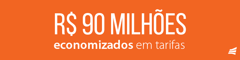 Imagem com fundo laranja escrito: "R$ 90 milhões economizados em tarifas" e a logo da Gerencianet no canto da lateral direita